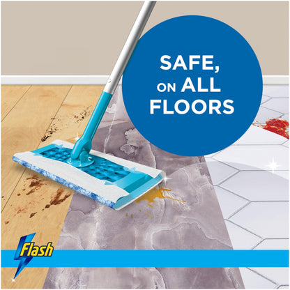 Flash Speedmop Wet Floor Cleaning Wipes, 96 Cloths (24x4), Antibac Lemon Multi-Surface, Trap & Lock Daily Dirt, Grease & Grime Without Getting Down On Your Knees ( Package may vary)