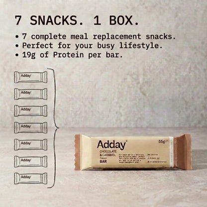 Adday - Low Calorie, High Protein Total Diet Meal Replacement Bar - Gluten Free, Vegan Friendly and Halal - 100% Nutritionally Complete with Fibre, Vitamin D, Iron and More