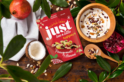 Just Live a Little Toppers Pomegranate & Almond 1kg | Trail Mix Cereal Topper, Dried Fruit Snack with Almonds, Pumpkin Seeds, Pomegranate, Cranberries & Raisins | Healthy Trail Mix