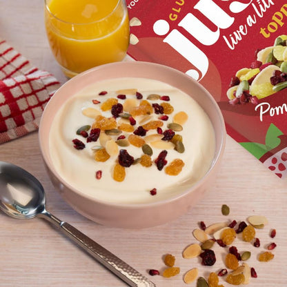 Just Live a Little Toppers Pomegranate & Almond 1kg | Trail Mix Cereal Topper, Dried Fruit Snack with Almonds, Pumpkin Seeds, Pomegranate, Cranberries & Raisins | Healthy Trail Mix