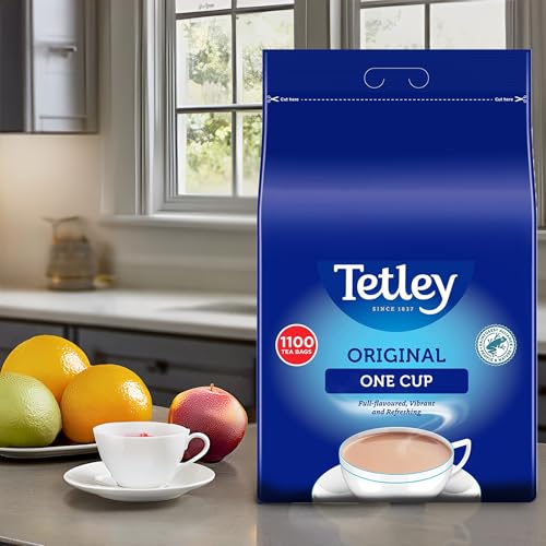 Tetley Original One Cup Black Tea Bags - Bulk Value Pack - Full Flavoured British Brew - Perfect for Breakfast or Anytime - Rainforest Alliance Certified - 2200 Teabags (2 x 1100 Pack)