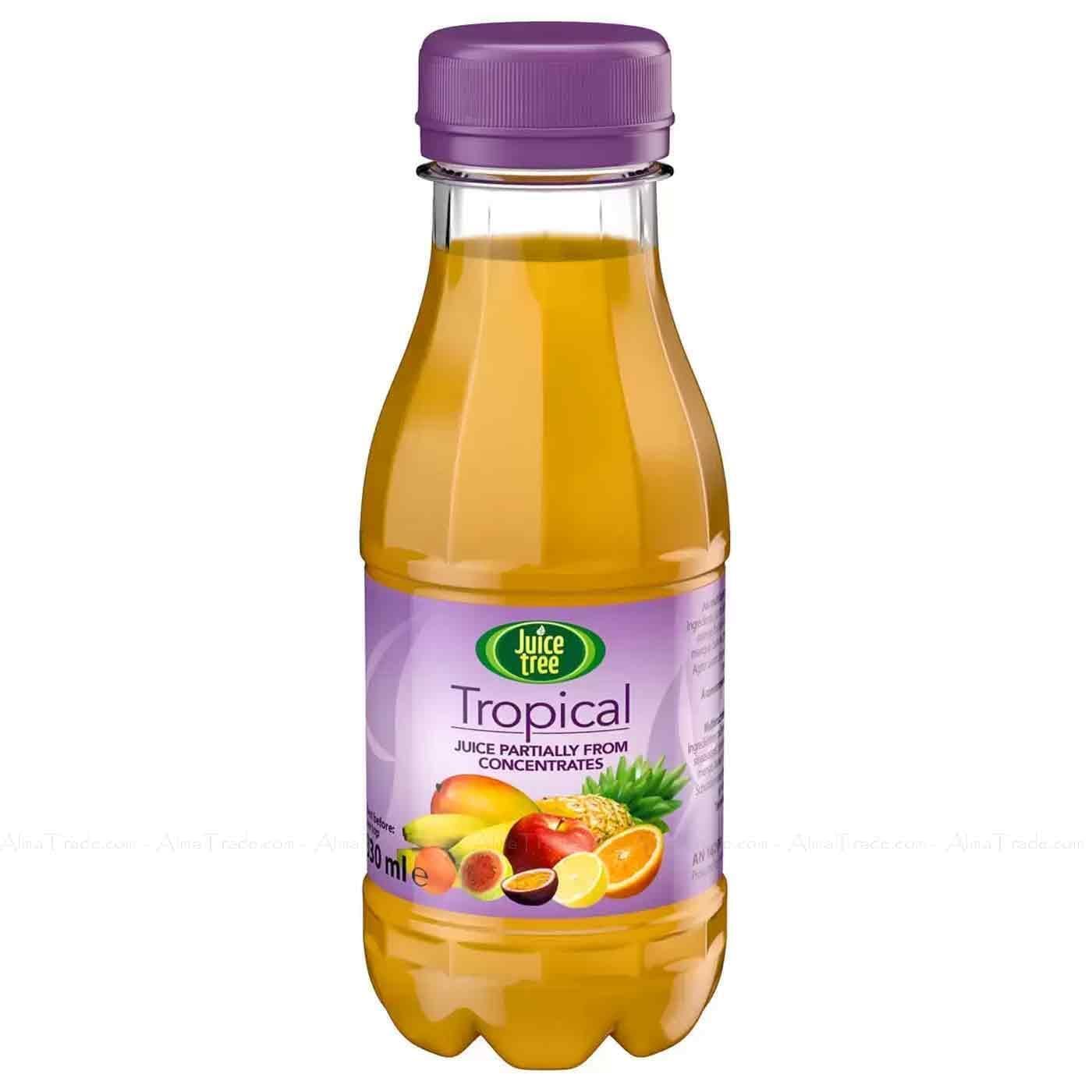 Juice Tree Tropical Fruit Juice Drink From Concentrate Bottle Kids Pack - Improved Recipe - No Added Sugar - Great Flavour - 12x330ml
