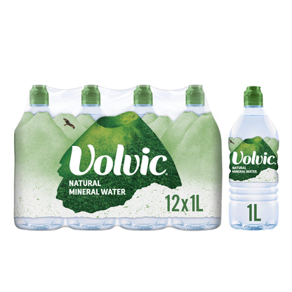 Volvic Still Natural Mineral Water, 12 x 1 Litre