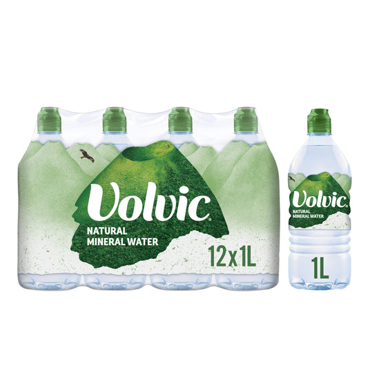Volvic Still Natural Mineral Water, 12 x 1 Litre