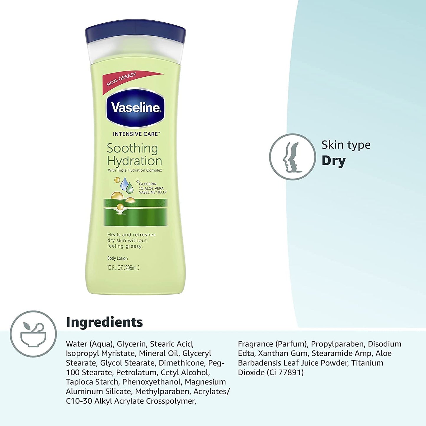 Vaseline Total Moisture Body Lotion Aloe Fresh - 10 Oz ( Pack Of 3)