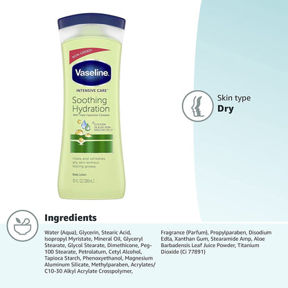 Vaseline Total Moisture Body Lotion Aloe Fresh - 10 Oz ( Pack Of 3)