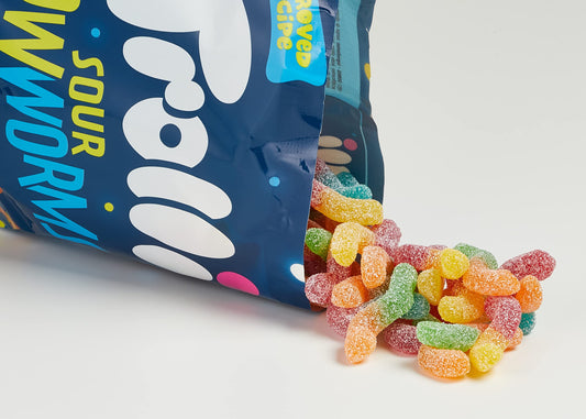 Trolli Sour Glow Worms 1kg Bag German Candy