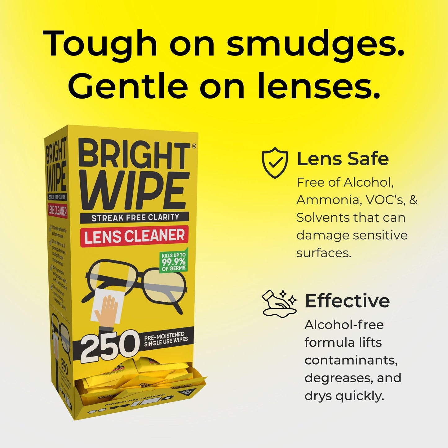 Lens Wipes - Professional Grade Isopropyl Alcohol Towelettes