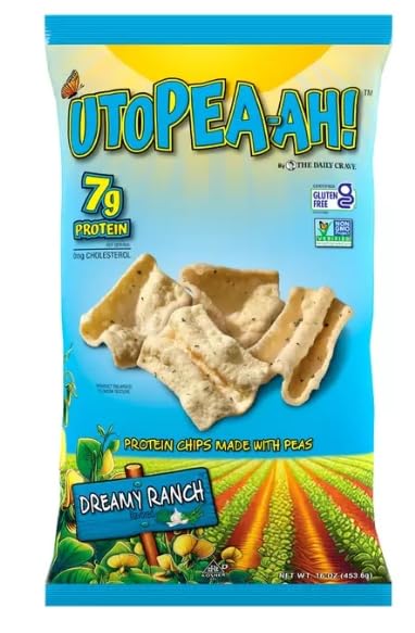 Utopea-ah! Protein Chips Dreamy Ranch, 454g – High-Protein, Low-Carb Crunchy Snack, Bold Ranch Flavour, Perfect for Healthy Snacking, Post-Workout Fuel & Guilt-Free Munching