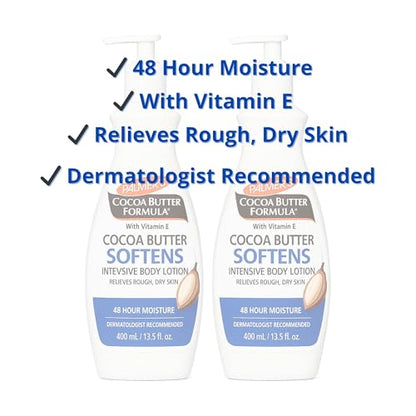 Palm Cocoa Butter Formula Body Lotion 400ml (2 Pack) | Deep Moisturising Cream for Dry Skin, Enriched with Cocoa Butter and Vitamin E