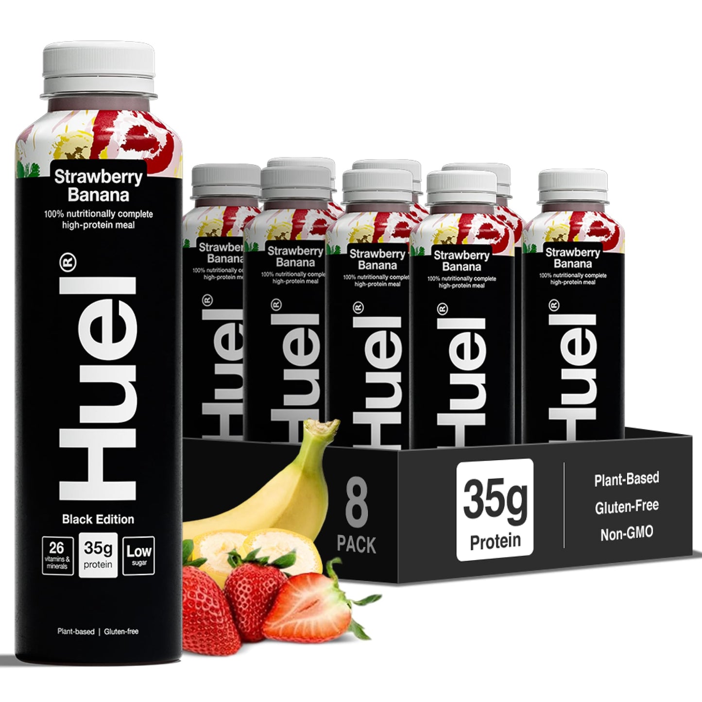 Huel Black Edition Ready-to-drink, Protein Shakes, High Protein Drink, 35g Protein Per Bottle, Rich in Vitamin D, Fatty Acids, Calcium, Ready Meals