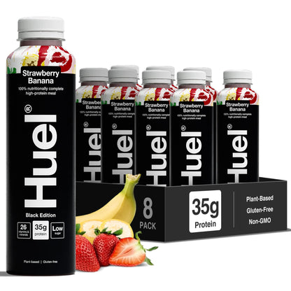 Huel Black Edition Ready-to-drink, Protein Shakes, High Protein Drink, 35g Protein Per Bottle, Rich in Vitamin D, Fatty Acids, Calcium, Ready Meals