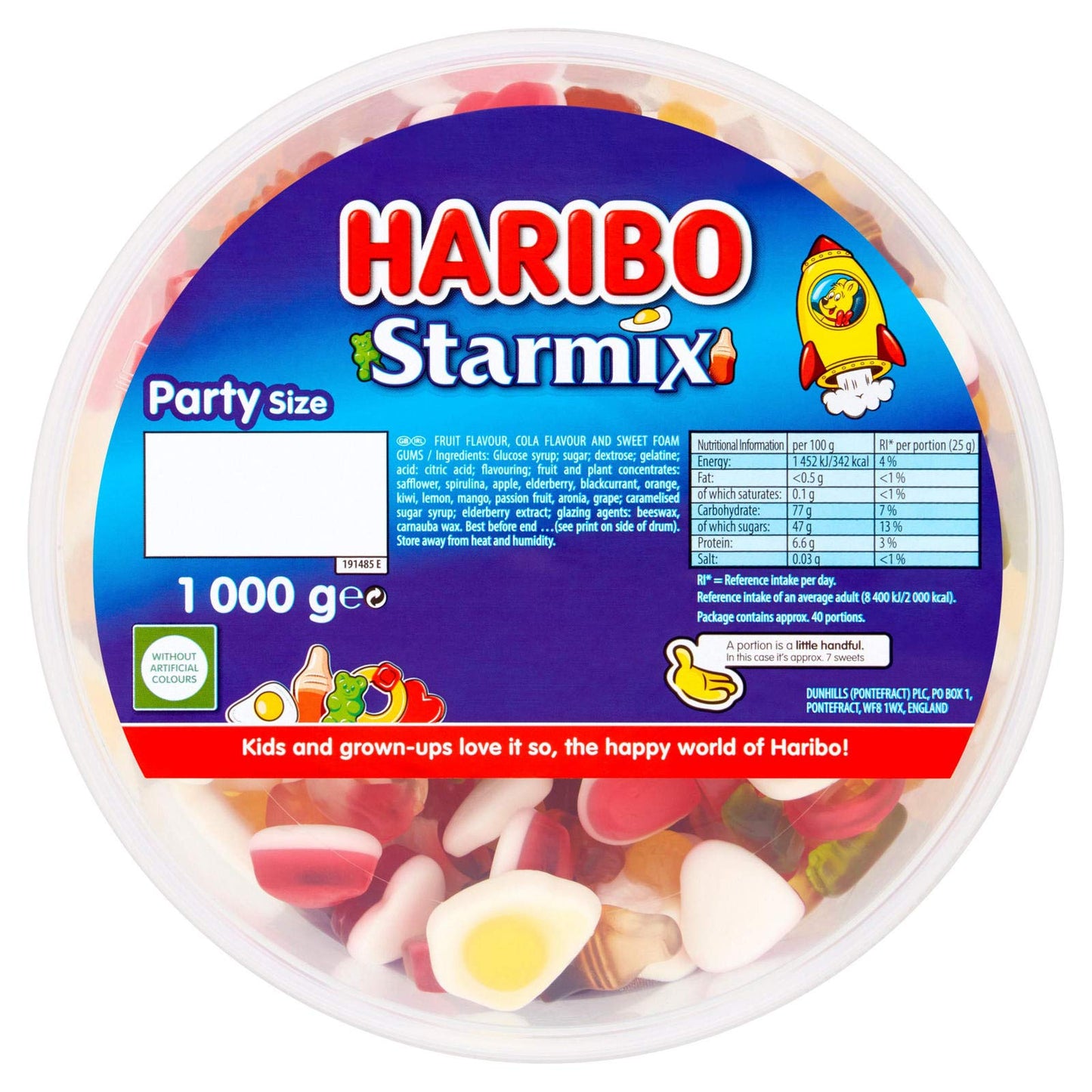 Haribo Starmix 1kg sweets party tub star mix