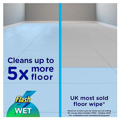 Flash Speedmop Wet Floor Cleaning Wipes, 96 Cloths (24x4), Antibac Lemon Multi-Surface, Trap & Lock Daily Dirt, Grease & Grime Without Getting Down On Your Knees ( Package may vary)