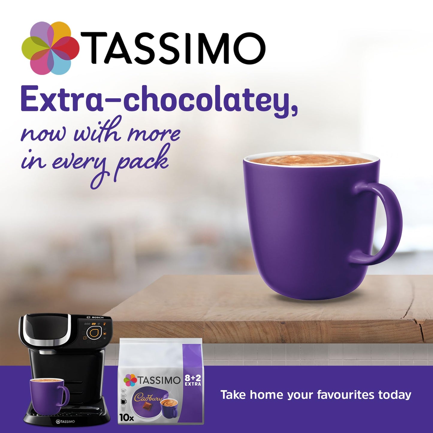 Tassimo Cadbury Hot Chocolate Pods x10 (Pack of 5, Total 50 Drinks)