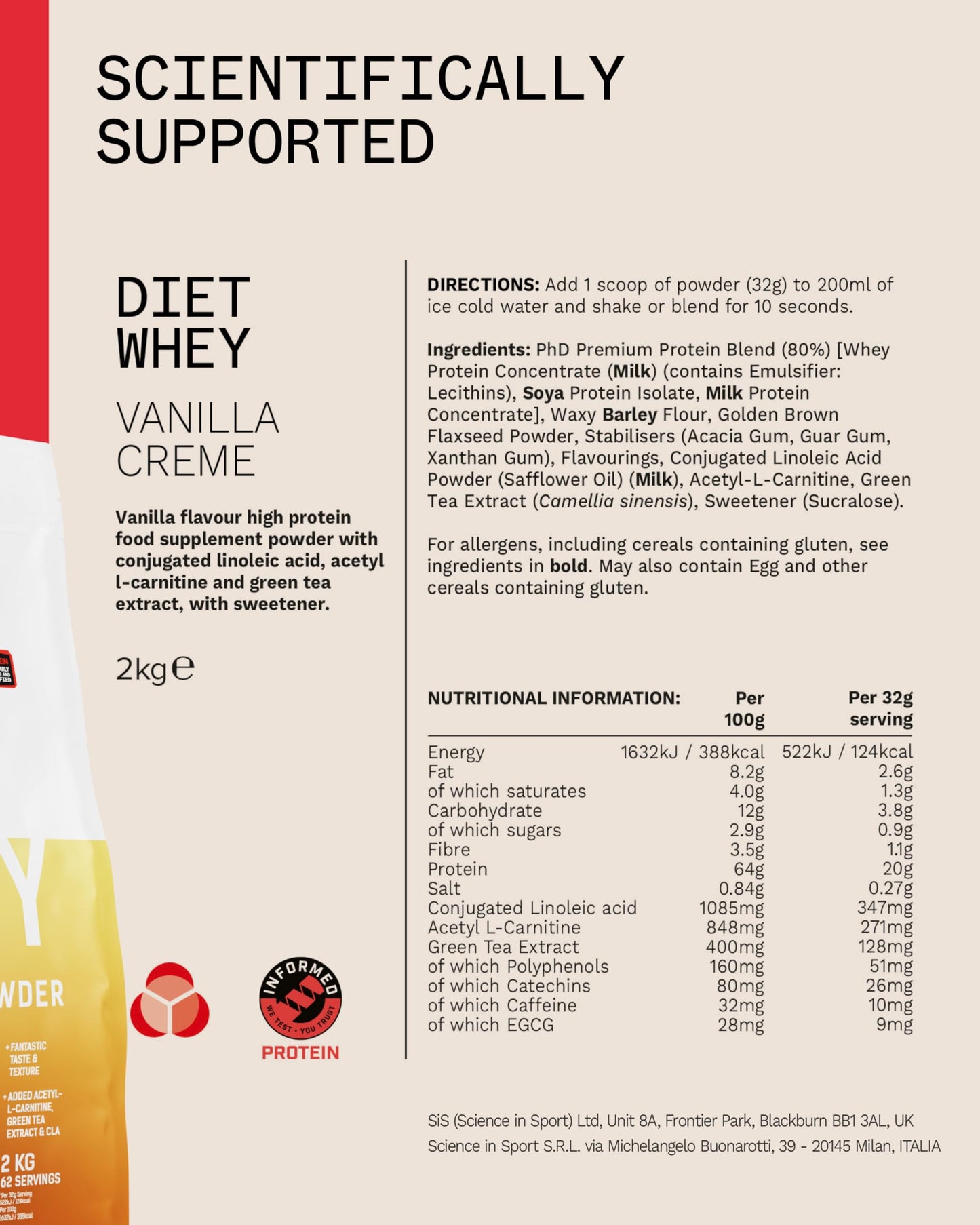 PhD Nutrition Diet Whey High Protein Lean Matrix, Whey Protein Powder, High Protein