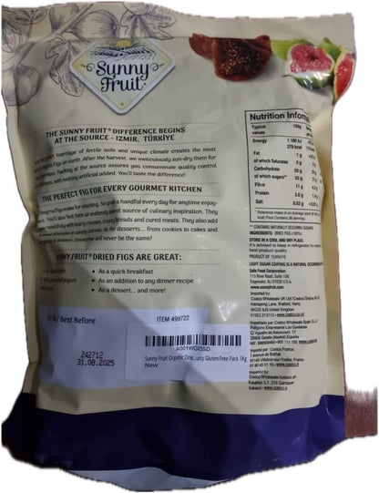 Sunny Fruit Sun-Dried Smyrna Figs, No Added Sugar, Gluten Free, Nut Free, Source of Fibre, 1.13kg