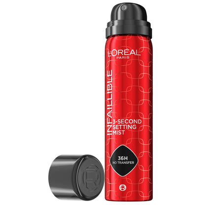 L’Oréal Paris Infallible Face Setting Spray 75ml – 3-Second Setting Mist, 36H No Transfer, Transfer-Proof, Waterproof, Sweat-Proof Makeup Lock, Long-Lasting Freshness, All Skin Types