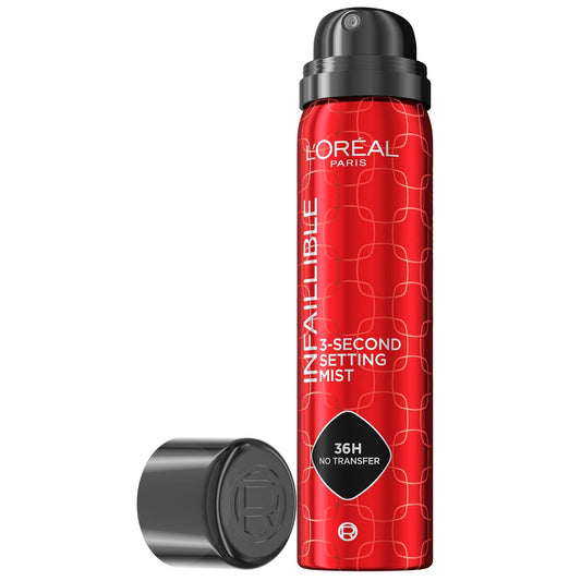L’Oréal Paris Infallible Face Setting Spray 75ml – 3-Second Setting Mist, 36H No Transfer, Transfer-Proof, Waterproof, Sweat-Proof Makeup Lock, Long-Lasting Freshness, All Skin Types