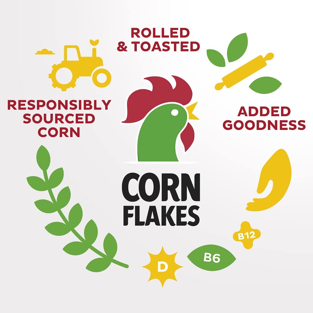Kellogg's Corn Flakes Breakfast Cereal Big Boxes, 6x1 kg