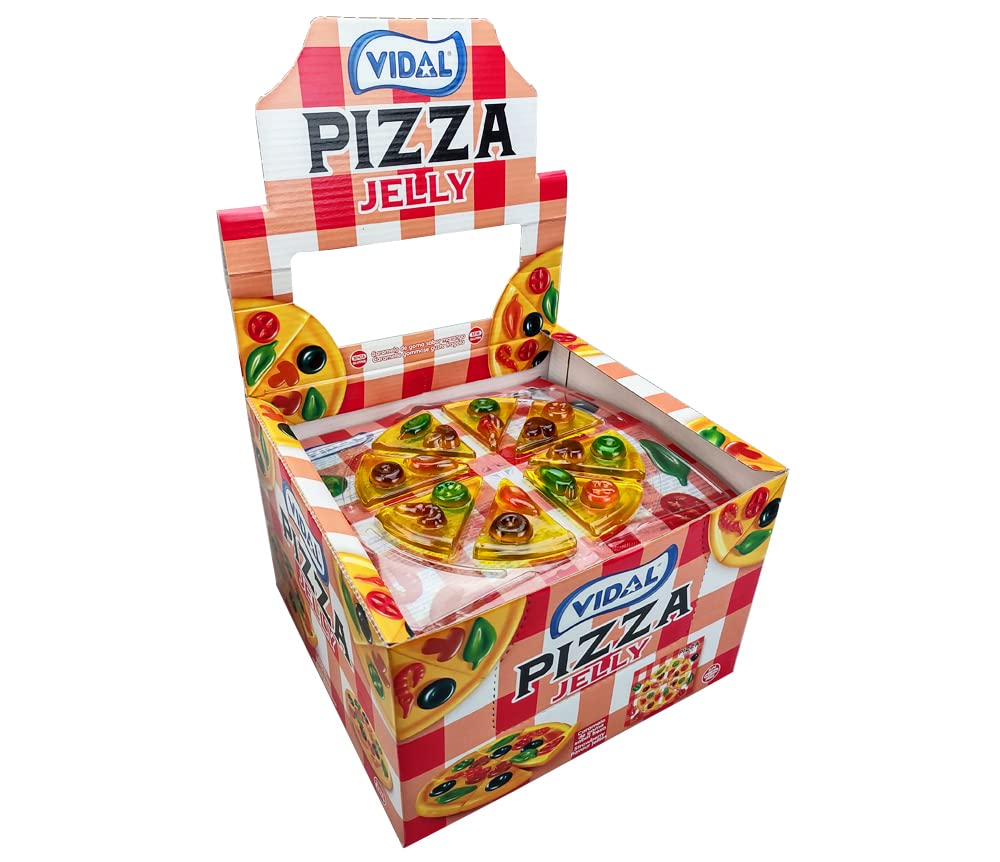 Vidal Pizza Jelly Sweets Novelty Gummy Sweets Case of 12 Pizza