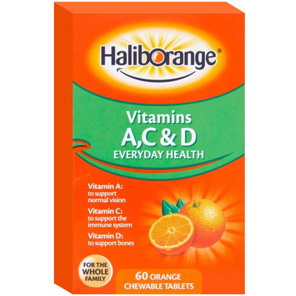 Haliborange Vitamins A C & D, 60 Orange Chewable Tablets