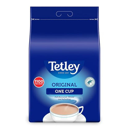 Tetley Original One Cup Black Tea Bags - Bulk Value Pack - Full Flavoured British Brew - Perfect for Breakfast or Anytime - Rainforest Alliance Certified - 2200 Teabags (2 x 1100 Pack)