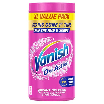 Vanish Gold Oxi Action Stain Remover & Laundry Booster Powder for Colours 1.9 kg | Removes Tough Stains at 20°C in 30 Mins in Just One Wash | Safe on Everyday Fabrics (Packaging May Vary)