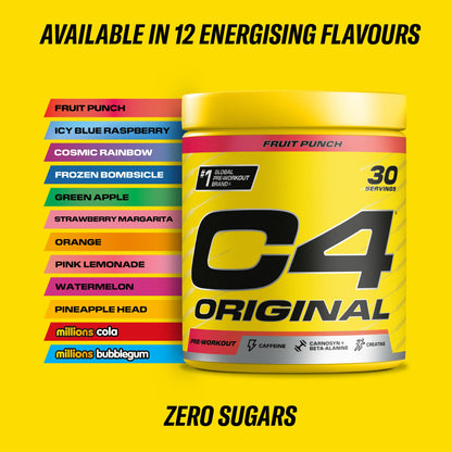 C4 Original Beta Alanine Sports Nutrition Bulk Pre Workout Powder for Men & Women