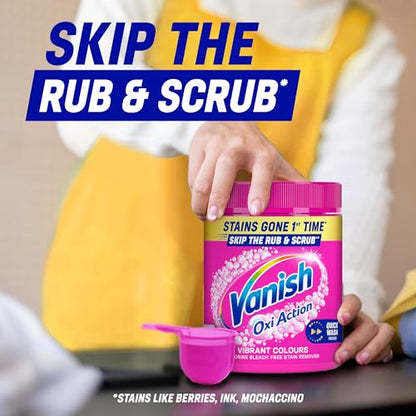 Vanish Gold Oxi Action Stain Remover & Laundry Booster Powder for Colours 1.9 kg | Removes Tough Stains at 20°C in 30 Mins in Just One Wash | Safe on Everyday Fabrics (Packaging May Vary)