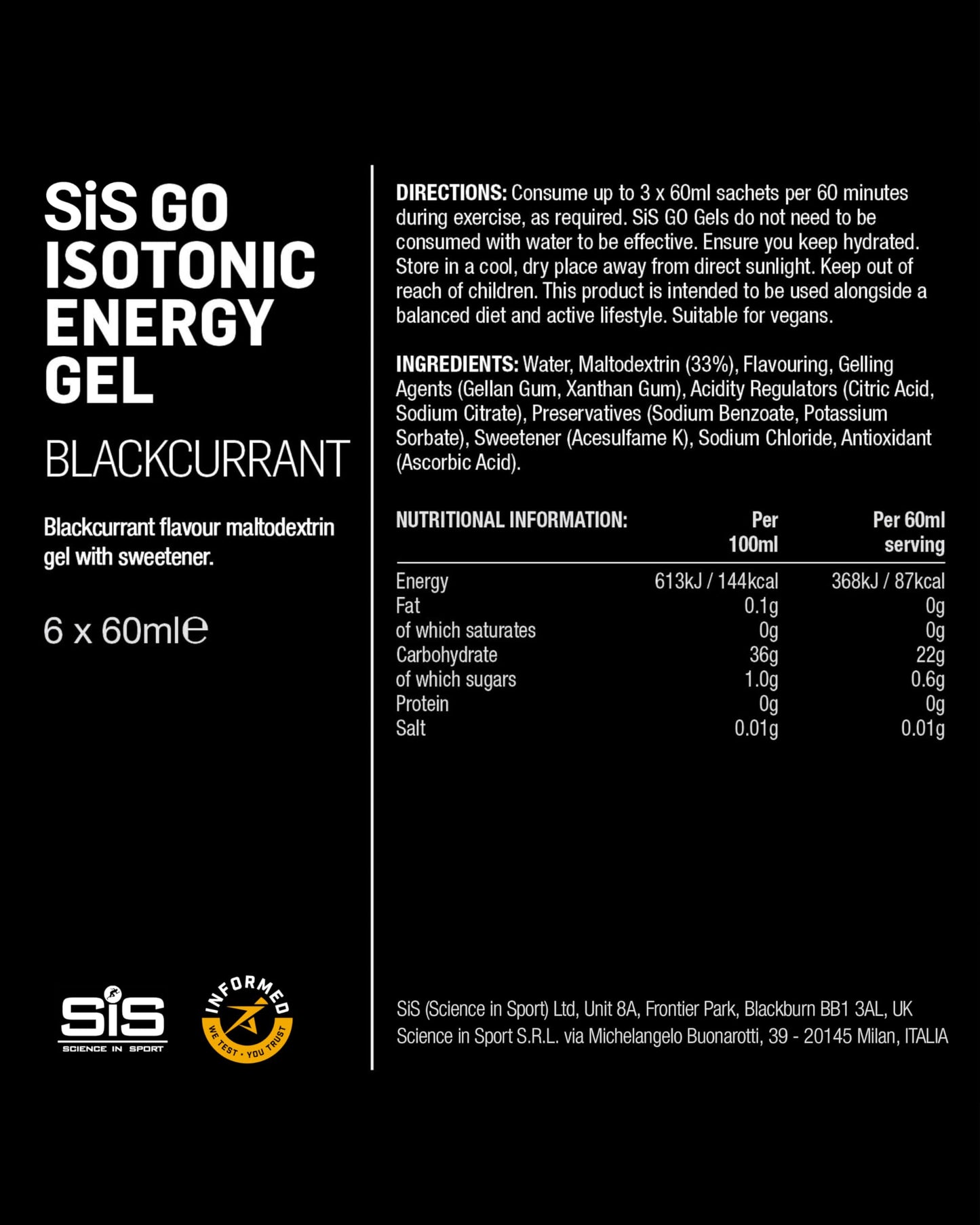 Science in Sport GO Isotonic Energy Gel