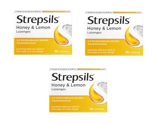 Strepsils Honey & Lemon Lozenges - Pack of 3 X 36 Count