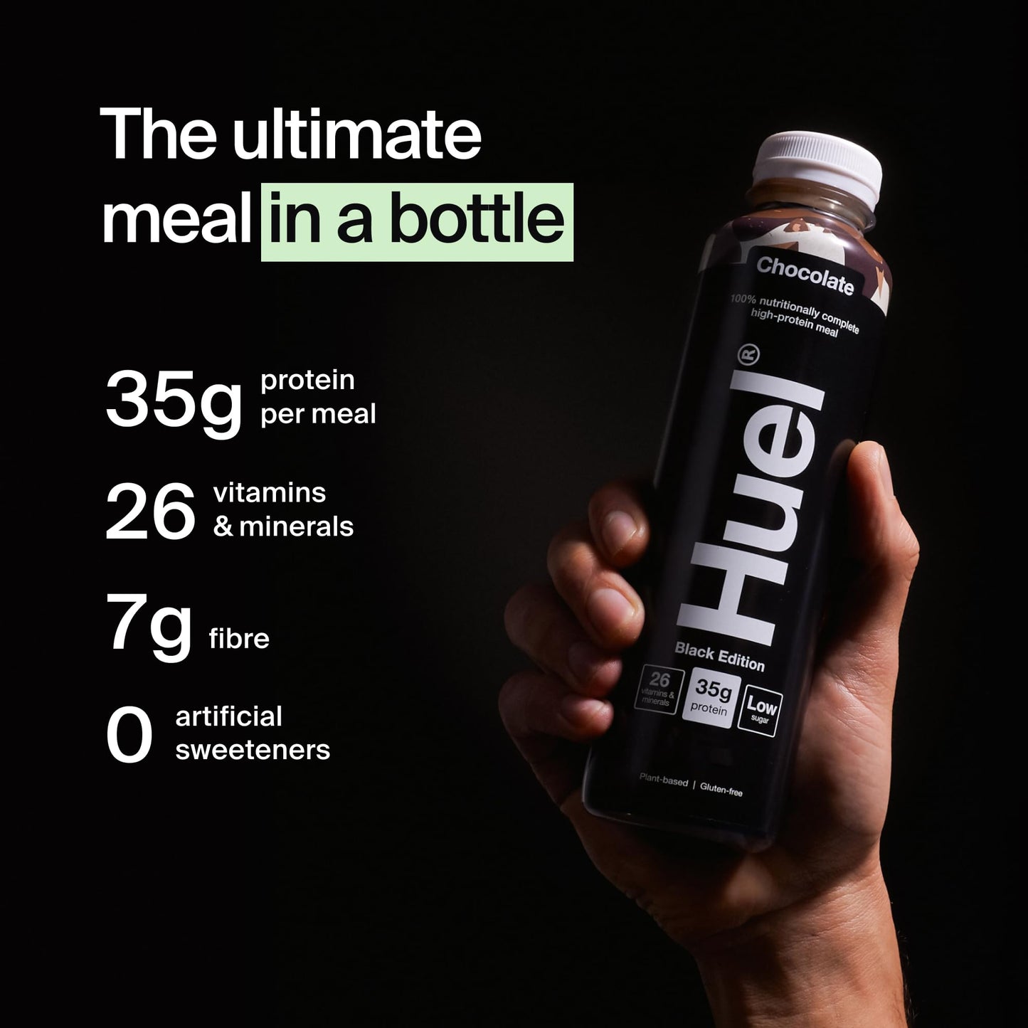 Huel Black Edition Ready-to-drink, Protein Shakes, High Protein Drink, 35g Protein Per Bottle, Rich in Vitamin D, Fatty Acids, Calcium, Ready Meals