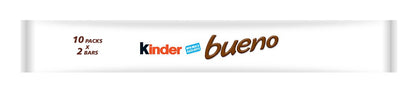 Kinder Bueno Wafer Twin Bars, Bulk Chocolate Gift Pack, Milk Chocolate Covered Wafer with Milky and Hazelnut Filling, Pack of 30 x 2 (60pcs)