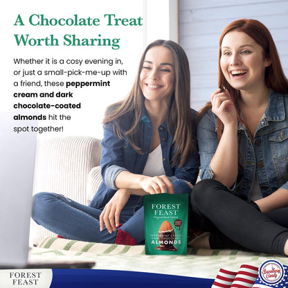 Forest Feast Peppermint Cream Dark Chocolate Almonds, 120g