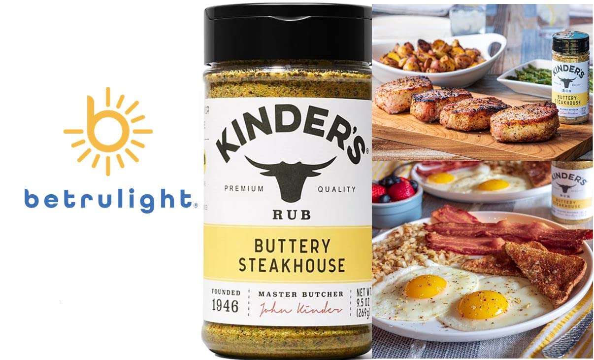 Kinders The Blend Seasoning is gluten free, non-GMO, and no added MSG Kinder's The Blend Seasoning Salt, Pepper and Garlic (10.5 oz.) Bundled with BETRULIGHT Fridge Decal – 2 Pack