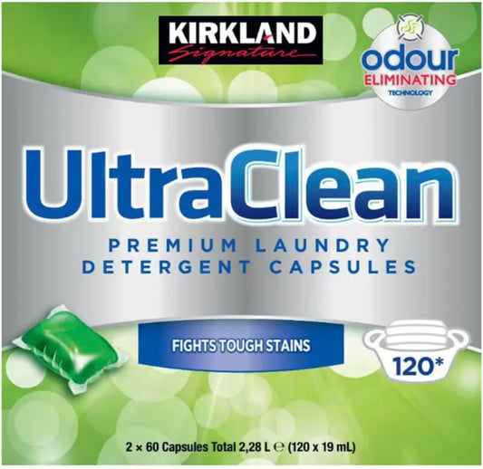Kirkland Signature Ultra Clean Laundry Bio Detergent, 2 x 60 Pack