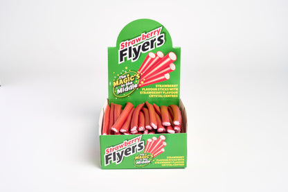 Flyers Strawberry Liquorice Sticks Carton - 60 Sticks | Sweet Strawberry Flavoured Sweets | Large Bulk Pack for Sharing & Events