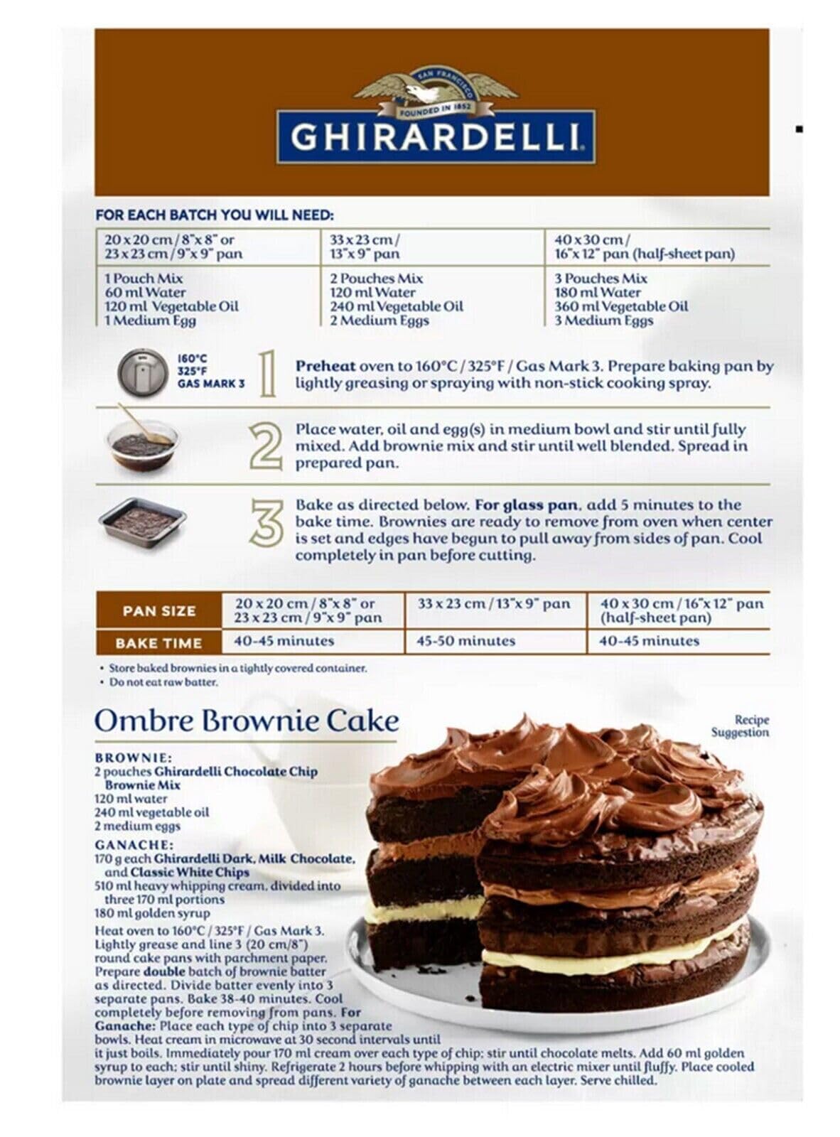 Ghirardelli Triple Chocolate Brownie Mix 2.26kg