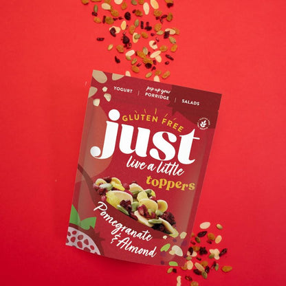 Just Live a Little Toppers Pomegranate & Almond 1kg | Trail Mix Cereal Topper, Dried Fruit Snack with Almonds, Pumpkin Seeds, Pomegranate, Cranberries & Raisins | Healthy Trail Mix