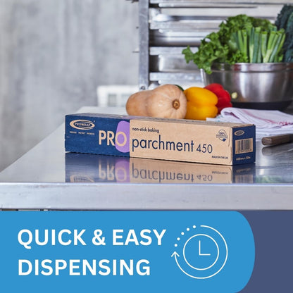 PROWRAP | Baking Parchment Paper Ideal for Home & Professional Catering Kitchen | Grease Free - Non Stick | Extra Wide 450mm x 50m | Single Roll