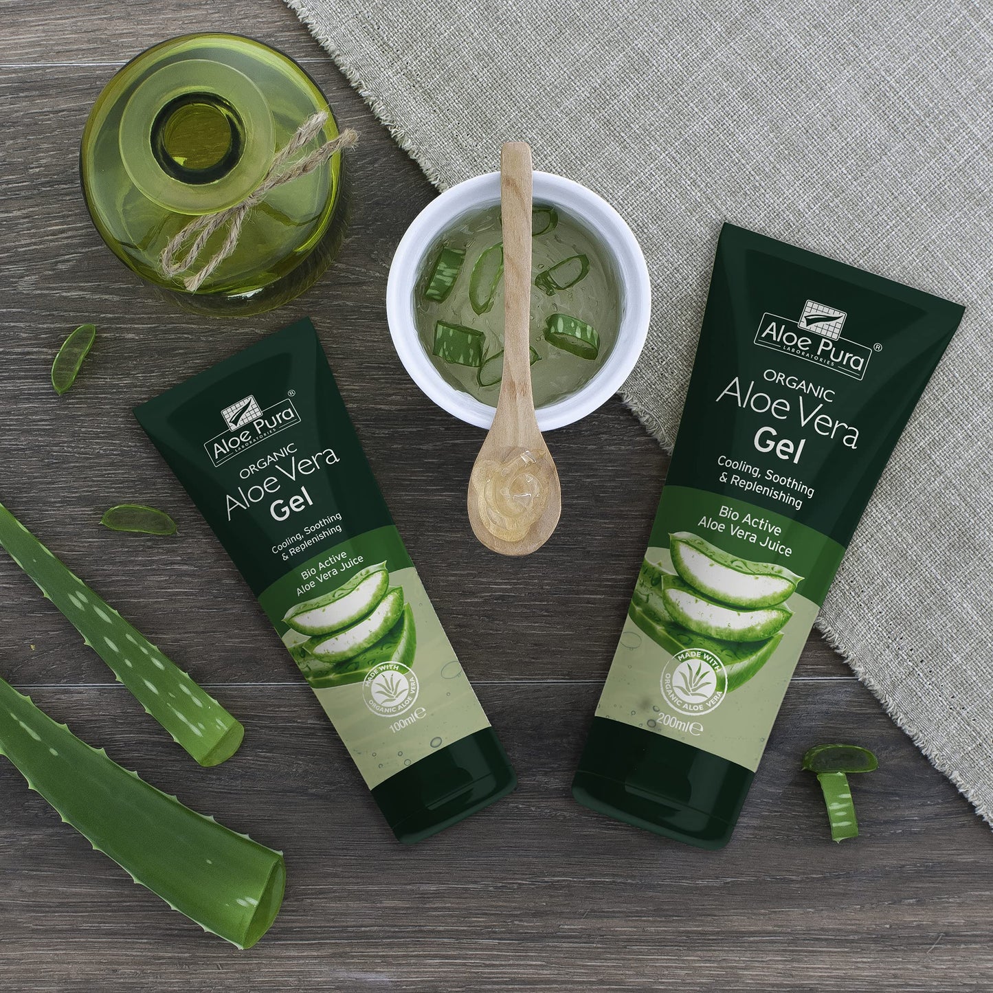 Aloe Pura Organic Aloe Vera Gel, Natural, Vegan, Cruelty Free, Paraben and SLS Free, Cooling, Soothing, 200 ml