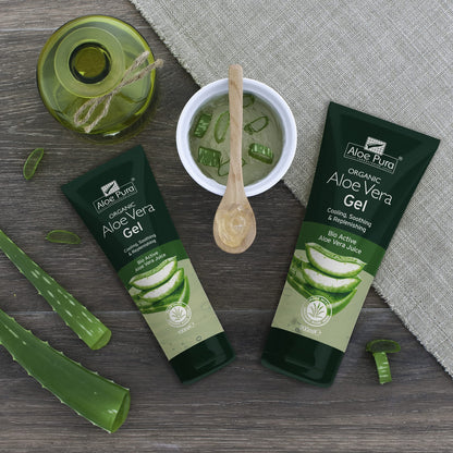 Aloe Pura Organic Aloe Vera Gel, Natural, Vegan, Cruelty Free, Paraben and SLS Free, Cooling, Soothing, 200 ml