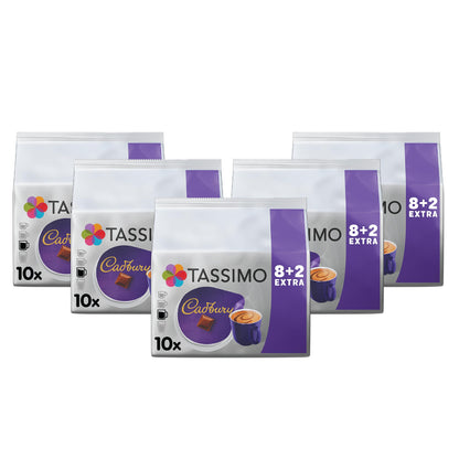 Tassimo Cadbury Hot Chocolate Pods x10 (Pack of 5, Total 50 Drinks)