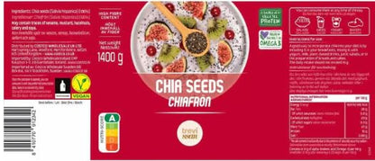 Chia Seeds, Premium Raw Black, 1400g, Non-GMO Superfood, Gluten Free