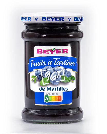 BEYER - Nutriscore A - 3 x Fruit Spreads (Strawberries, Blueberries, Apricots) - 96% Fruit
