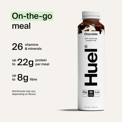 Huel Ready-to-drink Meal, Protein Shakes, Pre-Portioned Meal, 20g of Protein per Bottle, Rich in Essential Vitamins, Minerals and Fibre Meal Replacement Shake