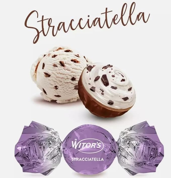 Witor's Italian Taste Assorted Milk Chocolate Truffles, Hazelnut and Stracciatella Filling, Cremona 1959