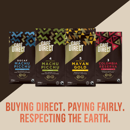 Cafédirect Fairtrade Machu Picchu Whole Bean Arabica Coffee, 200 g (Pack of 6)