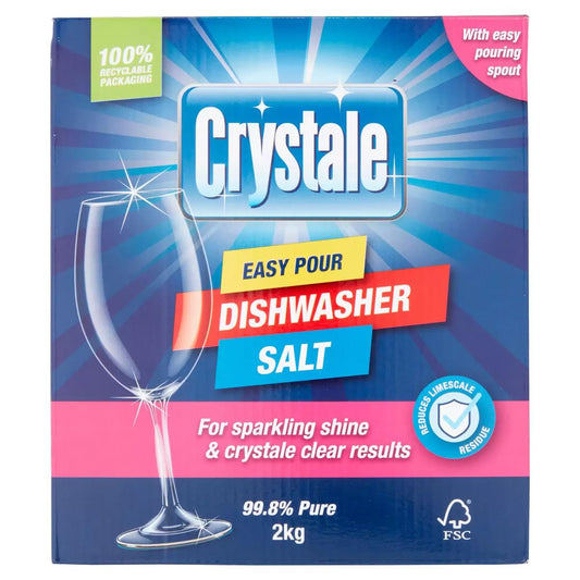 Crystale 2kg Dishwasher Salt for Dishwashers and Water Softeners, High Purity